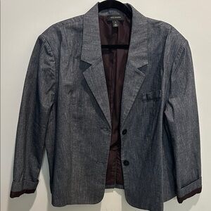Halogen Gray Denim-Look Blazer